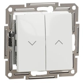 Schneider Electric Asfora EPH1370121D Bouton de volet roulant 10 A-250 V LED encastré, bouton de volet roulant, bornes à enficher, blanc