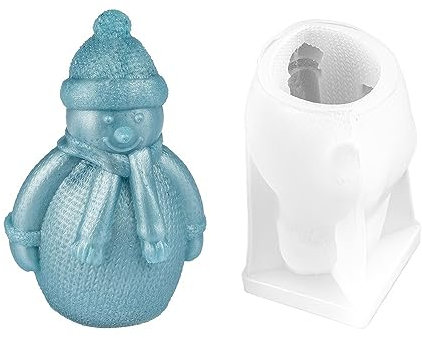 Moule en silicone bonhomme de neige | Taille de la figurine : 9,6 cm x 6,4 cm x 5,2 cm