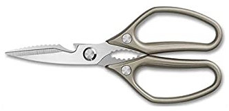 OURVER Ciseaux de Cuisine, Ciseaux de cuisine, Utilitaire de cuisine en acier inoxydable multi-inox for poissons, viande, herbes légumes, os, argent (Size : B)