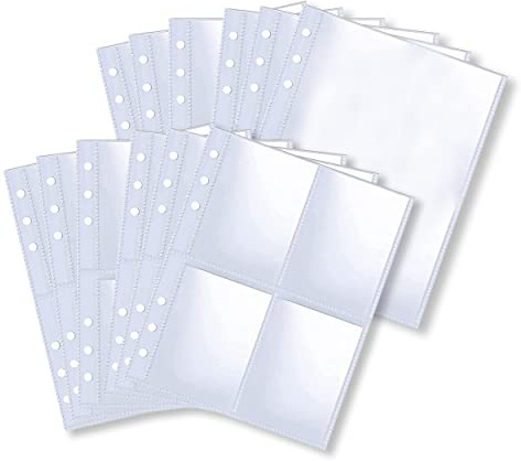40 Stück A5 Binder Pockets, 6 Löcher A5 Binder Taschen, Bindertaschen Kunststoff Lose Blätter Taschen Wasserdichte Transparente PVC Loseblatttasche Dokumenten-Organizer Rechnungsmappe Mappe