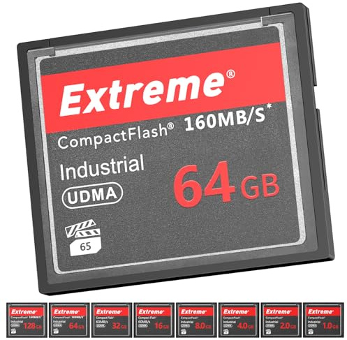 Denain Voltaire CF Carte de caméra optique br&td de carte mémoire flash compacte (64GB)