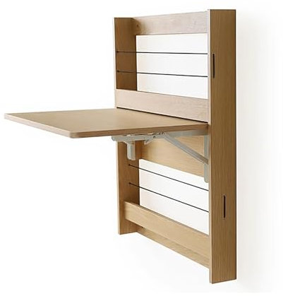 ZYYLIVR Klappbarer Wandtisch Holz, Aus Massivholz Wandklapptisch, Platzsparender Schwimmender Schreibtisch, Keine Montage Erforderlich Esstisch Mit Regal, Computertisch