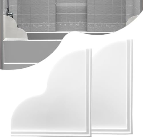 FAILUN Paraspruzzi per doccia, 2 paraspruzzi angolari per vasca da bagno, per prevenire gli schizzi d'acqua, accessori da bagno con autoadesivo, adatti per docce, vasche da bagno, lavandini da cucina