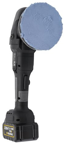 LUNICASHA Pulidora, pulidora de coche, batería de litio de 2 x 3 Ah, 3 velocidades variables, 2000/4000/6000 rpm, pulidora excéntrica