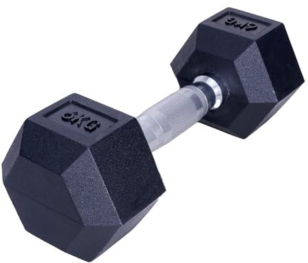 ForzaFit Sechskant Kurzhantel - Hexagon Dumbbells aus Gummi und Stahl (a) 2x 6 kg)