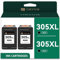 JINTUM 305XL Patronen Schwarz Multipack Kompatibel für HP 305 Druckerpatronen Ersatz Für HP DeskJet HP DeskJet 2700 2720e Plus 4120 4100 4110 Envy 6000 6020e (2er-Pack,Black)