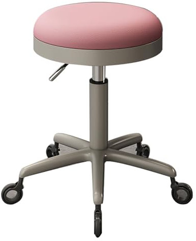 Höhenverstellbarer drehbarer Salonhocker mit Ledersitz für Büro, Tattoo und Spa, 360° drehbar, 199,6 kg Tragkraft