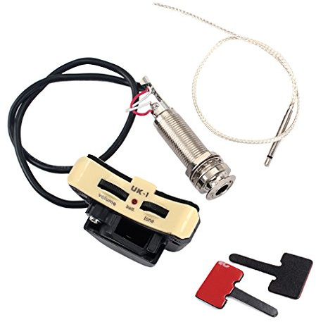 Ukulele Gitarre Piezo Pickup Vorverstärker Endpin Jack mit Lautstärke- und Tonregler
