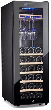TT-YEC Large Capacity Wine Refrigeration Rack, 11-18°C Freestanding Beverage Refrigerator with Digital Temperature Control And Glass Door, Can Accommodate 18-30 Bottles of Red Wine,C