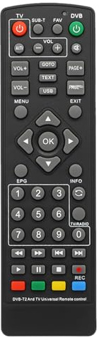 Set-Top Box universale DVB-T2 Telecomando Wireless Smart Television STB Controller di ricambio per HDTV Smart TV Box Nero
