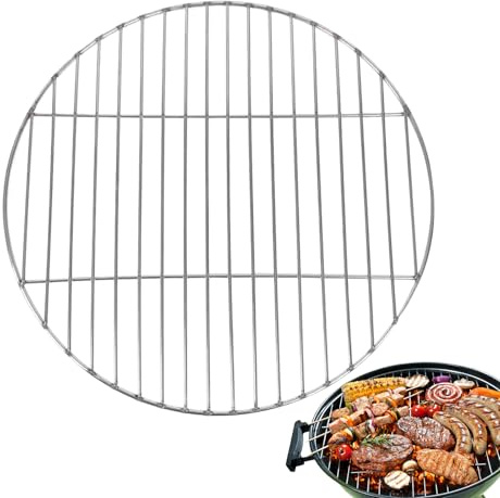 Grillgaller – hållbart griillpanna | Kraftigt ersättande matlagningsnät | Runt grillgaller lämpligt för utomhusgrill, campingkakor och grillkött eller grönsaker
