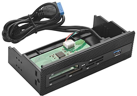 ZenithAur USB 3,0 Lector de Tarjetas Interno para PC, Multi-función Panel Frontal Hub con M2 SD MS XD CF TF compatibilidad