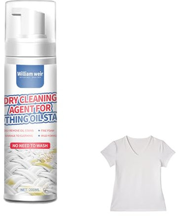 Spray removedor de manchas secas – Líquido de limpieza de manchas de 200 ml, fórmula de lavandería portátil | Limpiador de telas para tapicería, muebles, alfombras, borrador eficaz de marcas de aceite