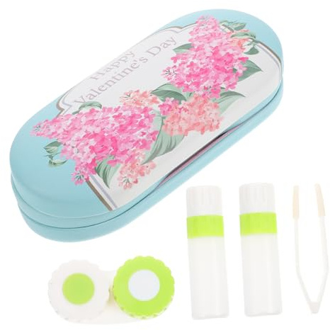 Beaupretty Custodia per Occhiali da Vista Doppio Strato Portatile in Pu e Tessuto Flock per Viaggio e Uso Quotidiano Colore Blu