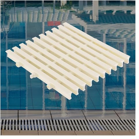Lot de 5 grilles de vidange extensibles rectangulaires pour bord de piscine - 30 cm de large - Installation facile - Idéal pour les piscines