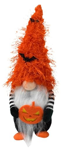 Figurine de nain de jardin décoratif fantaisiste pour extérieur, cour, terrasse et intérieur (Orange, 32 cm)