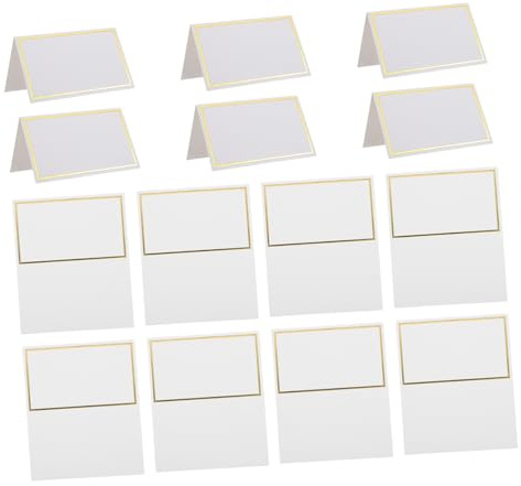 FUNOMOCYA 150 Piezas Tarjetas de Asiento Blancas con Dorado Tarjetas para Bodas y Banquetes para Fiestas