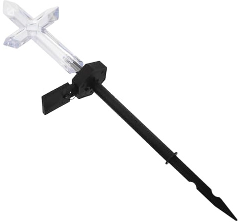 HEMOTON Solar Gartenkreuz LED Solarkreuz mit Farbwechsel Solarleuchte für Außen Automatische Dämmerungsfunktion Grableuchte für Friedhof und Gartendekoration