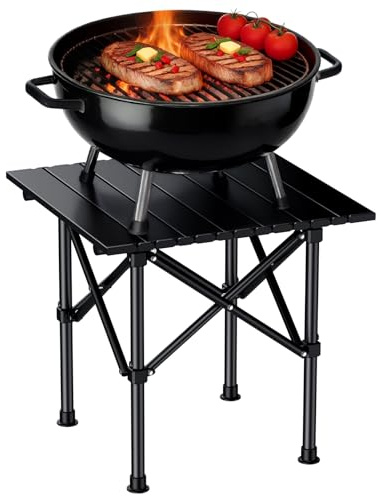 EYPINS Tavolo da Campeggio Pieghevole Leggero,Portatile con Borsa da Trasporto,Tavolino con Struttura Stabile,Impermeabile,per Picnic,Spiaggia,Barbecue,Escursionismo,Viaggi,Pesca,40x40x40 cm