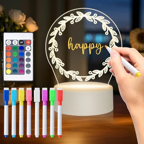GothicBride Geburtstagsgeschenke für Mädchen Frauen, Nachttischlampe | Mit Led Letterboard Personalisiertes Geschenke für Mama, Freundin, Frau,Schwester Weihnachtsgeschenke Nachrichtentafel(Kranz)
