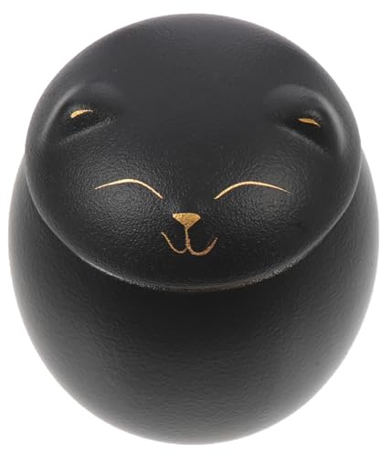 SHINEOFI Urna Cremación Mascotas Hermética Negra Pequeña 7.5 Cm Diámetro X 8 Cm Alto, Caja de Cenizas para Gatos, Ataúd Conmemorativo Sellado, Contenedor Cenizas Portátil para Recuerdo