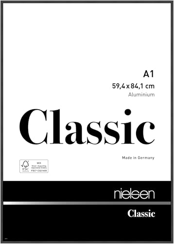 nielsen Aluminium Bilderrahmen Classic, 59,4 x 84,1 cm (A1), Schwarz