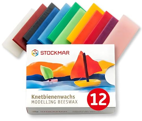 Stockmar 51200 - Knetbienenwachs, 100 x 40 mm, 12 Farben