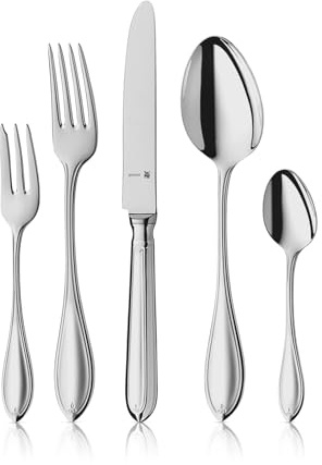 WMF Premiere Besteck Set 12 Personen, 66 teilig, 60 Teile mit Servierbesteck, Silberbesteck, Hohlheftmesser, Cromargan protect poliert, kratzbeständig, spülmaschinenfest