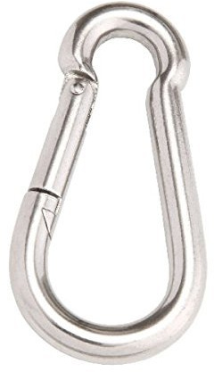 Shentian 5 Stück Feuerwehr-Karabinerhaken, verzinkter Stahl, 80 mm, DIN 5299