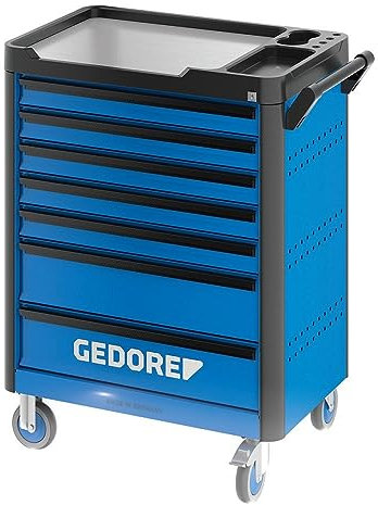 GEDORE WHL-L7 workster highline Werkzeugwagen unbestückt, blau – Rollbarer Werkstattwagen mit 7 Schubladen & Arbeitsplattform – 500 kg Tragkraft