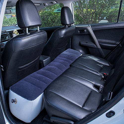 FMS Car Travel Inflatable Mattress SUV Air Mattress Bed for Back Seat Extended Couch for SUV, MPV and Sedans and Trucks Camping Universal (Mattress pad gap Blue)