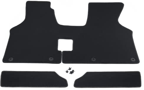 Carstyling Fußmatte passend für VW T4 2-3 Sitzer Schaltgetriebe Premium Velours ANTHRAZIT Nubuk-Band