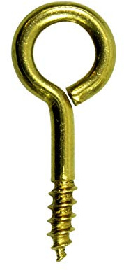 SN-TEC Ringschraube/Deckenöse/Ringöse geschlossen mit Holzgewinde, Länge: 37,5mm, Öse: 16,1mm Messing Massiv (10 Stück)
