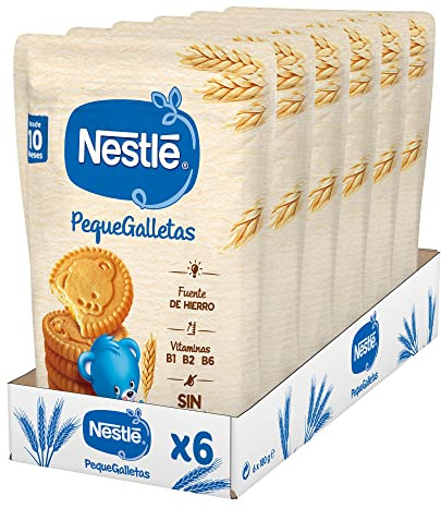 Nestlé PequeGalletas Para bebés a partir de 10 meses - Paquete de Galletitas Para bebés de 6x180g