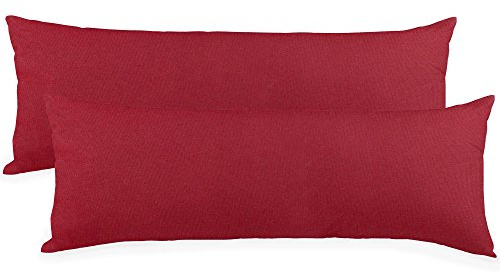 aqua-textil Classic Line Baumwoll Kissenbezug 2er-Set 40 x 145 cm Bordeaux rot e Seitenschläferkissen Bezug Kissenhülle. Kopfkissenüberzug. Pillowcase. Bettkissen. Kopfkissenbezug. Reißverschluss