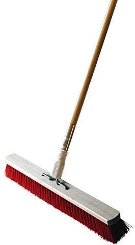 Escoba para calles y patios, 4 agujeros, incluye mango de 4 agujeros (2 unidades, 40 cm)