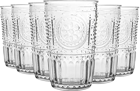 Bormioli Rocco Pack of 24 Romantic Ridged Tumbler Glasses Set - 305ml