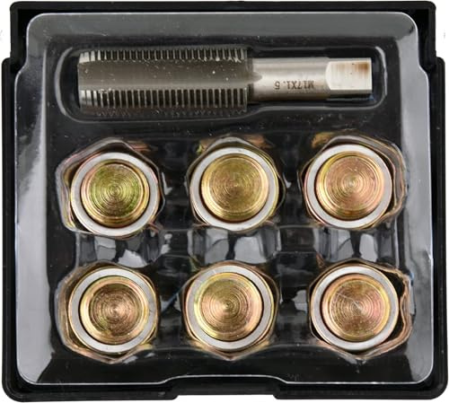 YATO Profi Reparatursatz für Öl-Ablass-Gewinde, M13 M15 M17 M20 M22, 1,5 mm massiver Gewindebohrer aus HSS – Stahl, incl. Ersatzschrauben und Dichtringen (M17 x 1,5 mm)
