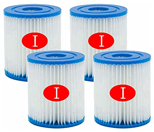 Mscomft For Bestway Pool Filter Cartridge Size 1,Filters Cartridge for Inflatable Swimming Pool,3.1 x 3.5 Inch Replacement Easy Filter Cartridge for Bestway Type I (4 Pack)
