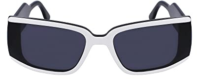 KARL LAGERFELD Unisex Adult Sunglasses KL6106S - Black/White with Solid Grey Lens