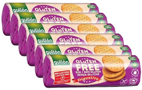 6X Gullon Digestive Biscotti a Base di Mais Senza Glutine e Senza Lattosio (Gluten & Lactose Free) 150g [6 Confezioni]