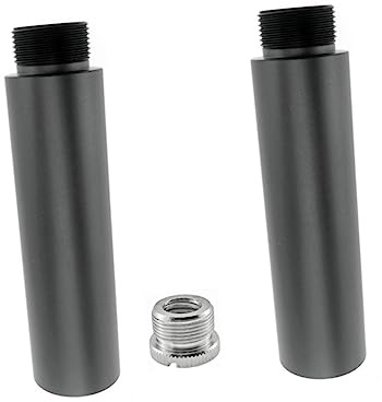 Supvox 3 Stück Mikrofon Verlängerungsrohr aus Schwarzer Aluminiumlegierung Einfache Montage 5/8 Gewinde zur Verlängerung von Mikrofonständern und Halterungen