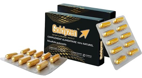 Goldyzen Complexe de Ginseng - Complément alimentaire 100% à base de plantes – Nouvelle Formule pour hommes - 20 Gélules