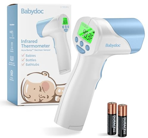 Termómetro Para Bebés Babydoc De Calidad Médica, Sensor Alemán AccuTemp, Termómetro Infrarrojo 3 En 1 Seguro Y Sin Contacto, Modo De Objetos Para Leche O Agua De Baño, Para Bebés, Niños Y Adultos