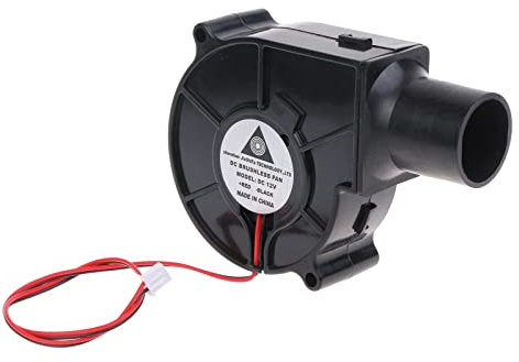 YOUNAFEN BBQ Fan Cooling 7530 Air Blower, DC12V 0.3A Brushless 2Pin Connector, 75x75x30mm, Black, Blower, Adjustable Speed, Outdoor