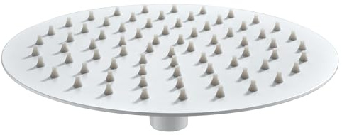 IMEX - Rociador Ducha Efecto Lluvia | Alcachofa Fija de Ducha Grande | Alcachofa Ducha Alta Presión Efecto Cascada | Rociador Techo Redondo de 30cm | Color Blanco Mate