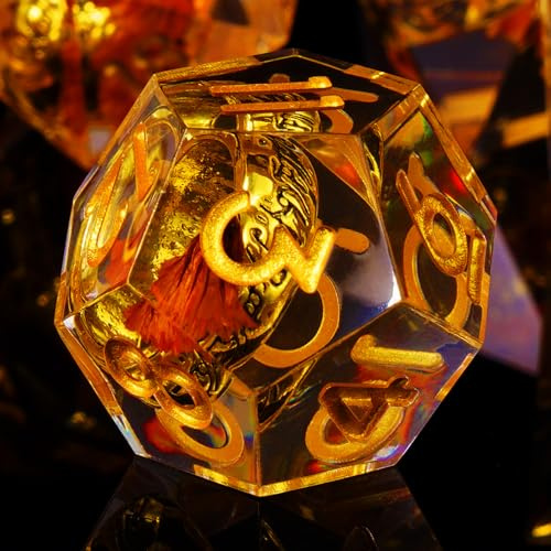 ORUZA DND Würfel Set Herr der Ringe, 7 Stück Polyedrische DND Würfel Set Scharfer Kante D&D Würfel für Dungeons und Dragons Pathfinder RPG MTG Rollenspiel Würfel