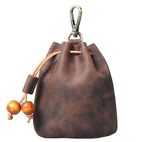 Kleine Geldbörse, Mini-Beuteltasche Kordelzug, Pu-Leder, Wechseltasche, Multifunktionale, Handgefertigte Kleine Tasche Für Männer Und Frauen