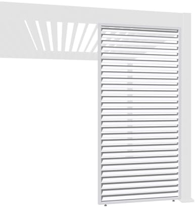Weide Horizontale Lamellenwand Paneel Zubehör für Weide Pergola | Aluminium | Anthrazit, Weiß, Holzoptik | 3 Breiten | Flexibler Sichtschutz und optimale Luftzirkulation (Weiß, 93 cm)