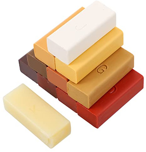 PLAFOPE Kit Réparation Cire Dure Pour Rayures Sur Parquet Et Meubles Bois Cire Réparatrice Pour Sols Stratifiés Et Planchers Bloc De Paraffine Pour Retouches Et Remplissage Sur Bois